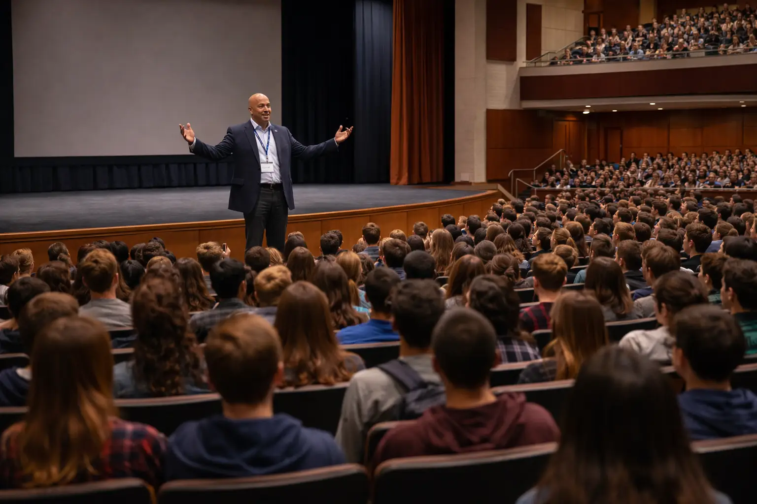 Teacher presenting drug education to students