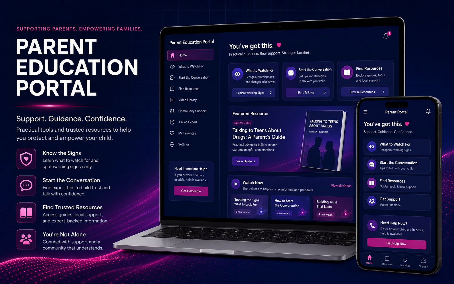 Concept visualization of the planned Parent Education Portal