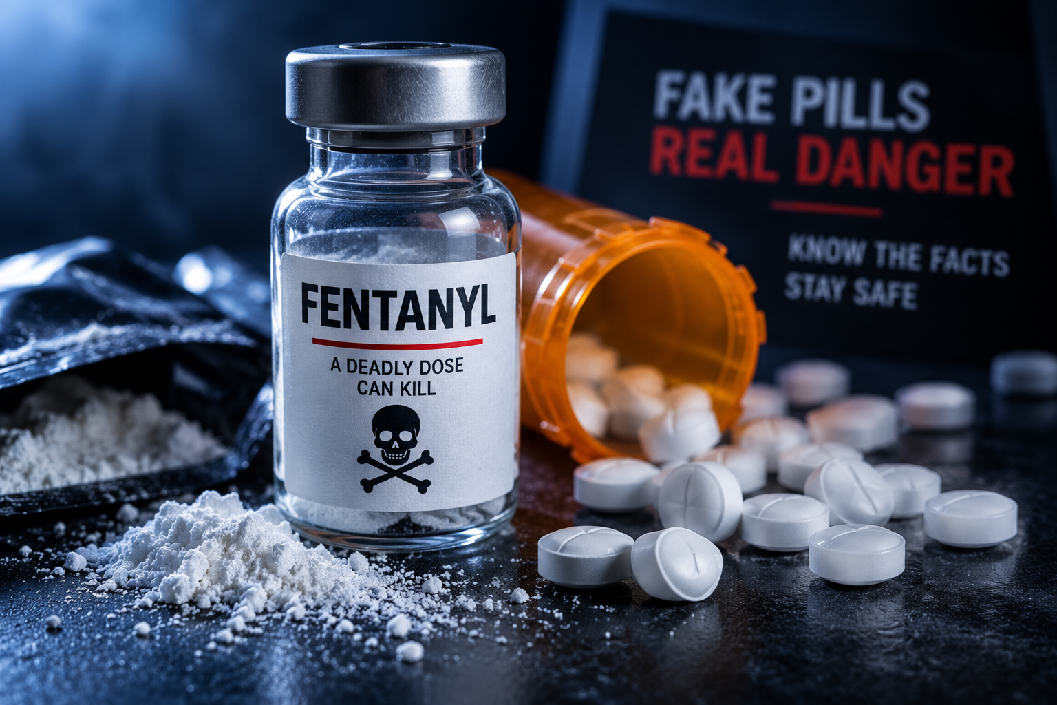 The Real Cost publication artwork about fentanyl and fake pills
