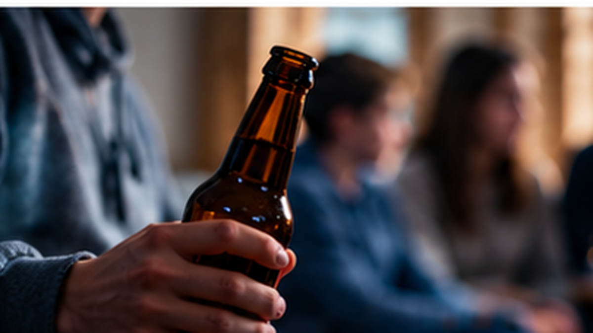 Alcohol bottle and social setting