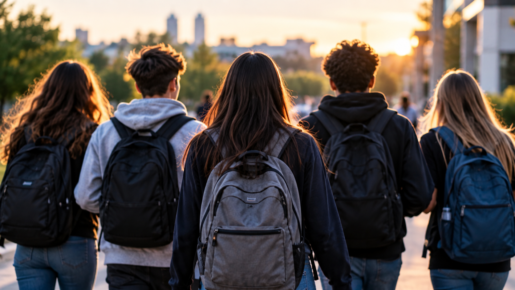 Teenagers walking together representing youth drug-use trends
