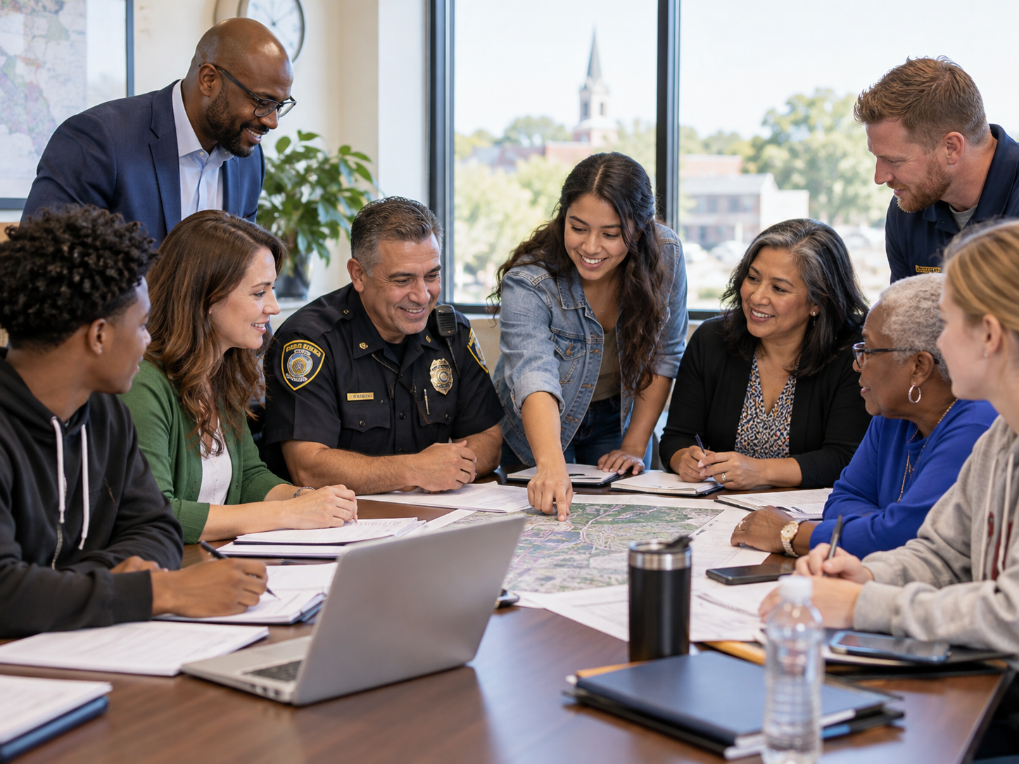 Community leaders and local partners planning together