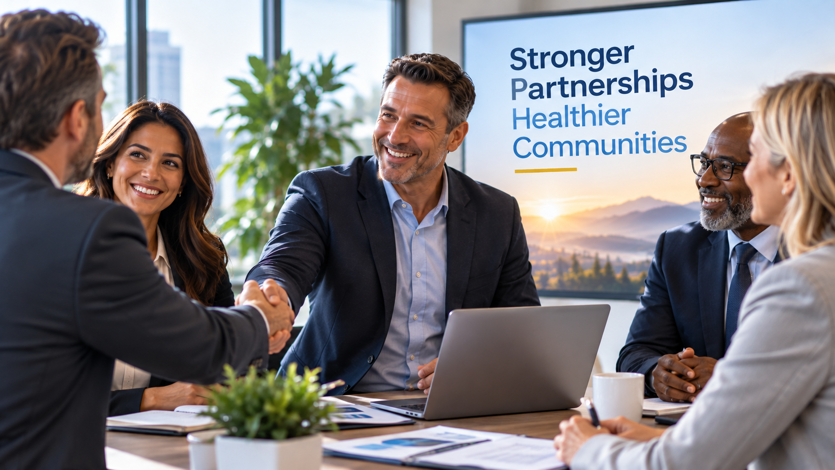 Business professionals collaborating