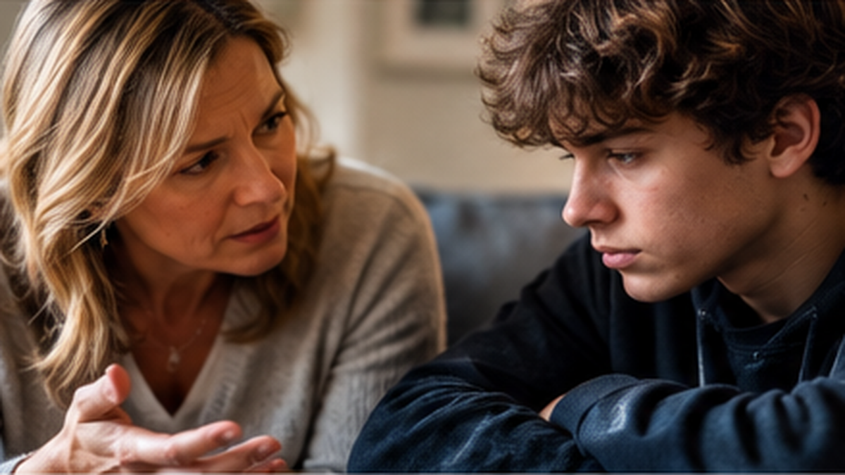 Parent or educator talking with a young person